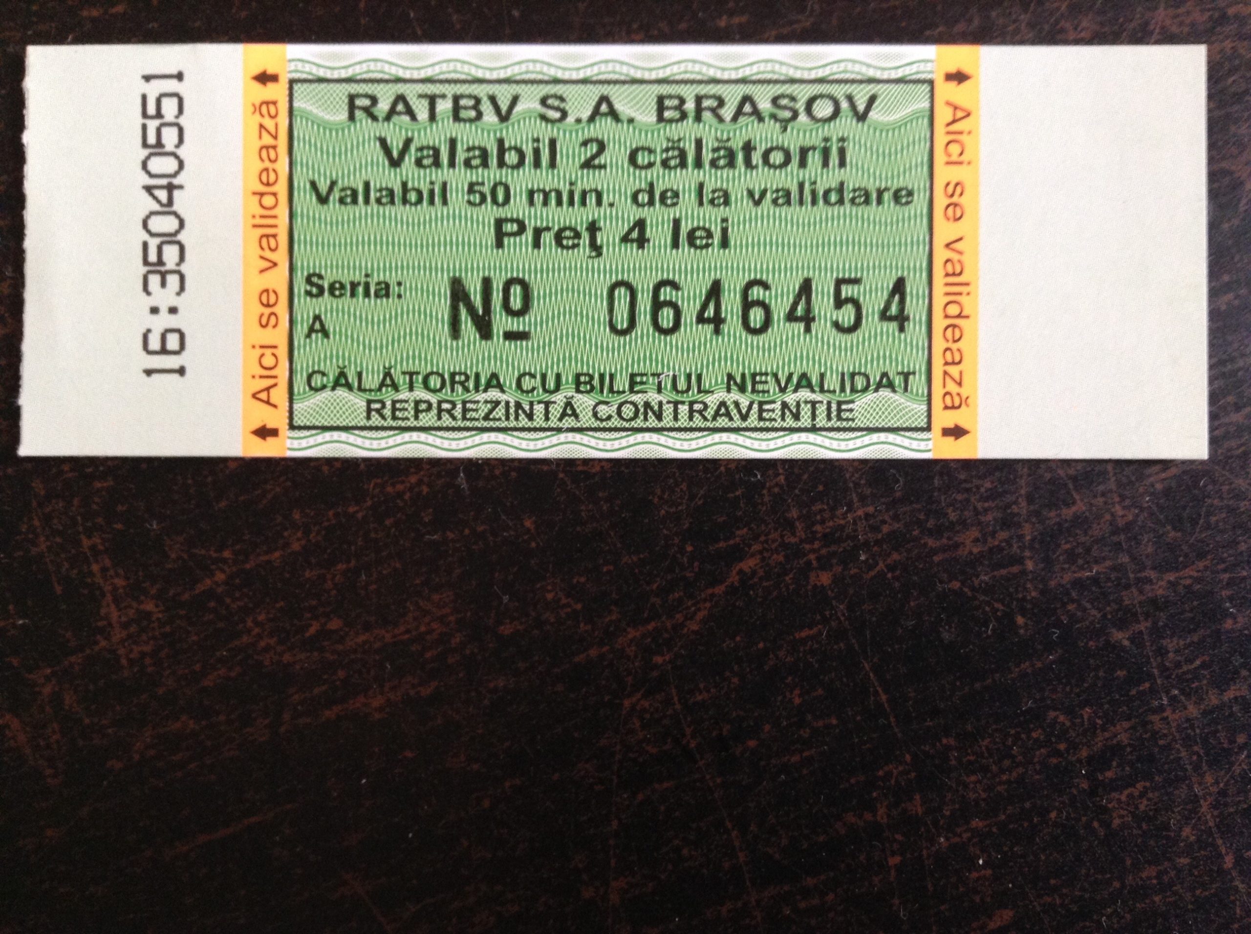 Brasov bus ticket